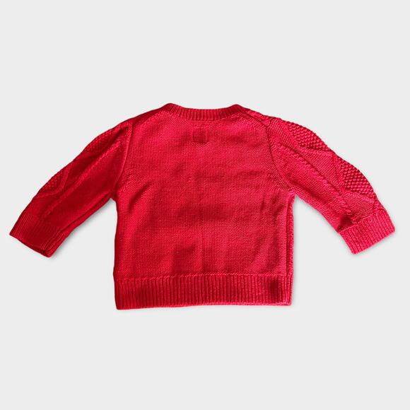 Gap Infant Baby Boy Girl Unisex Red Knit Long Sleeve Sweater 3-6mos Holiday - Picture 5 of 5